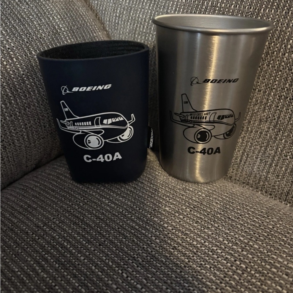 Boeing C-40A  Aircraft  Airplane Tin Cup & Kooze
